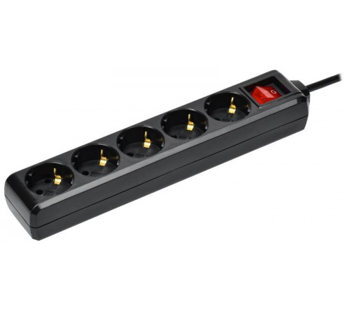 Удлинитель У05К 5 мест с/з 5м 3х1мм2 16А 250В чер.  WYP10-16-05-05-ZK-K02  IEK