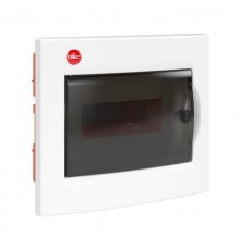 Щиток встраиваемый с дверцей, 8 модулей IP41 белый с клеммным блоком 1х87508 и замком  81908  DKC