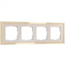W0042851/ Электроустановочные изделия Рамка на 4 поста Baguette (айвори/латунь)  a062783  Werkel