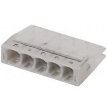 Аксессуары для клемм NO-224-43 ЭРА Клемма СМК компактная с пастой серии 245, 5 отверстий, 0,5-2,5 м  Б0043961  ЭРА