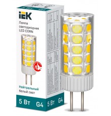 Лампа светодиодная CORN капсула 5Вт 12В 4000К керамика G4  LLE-CORN-5-012-40-G4  IEK