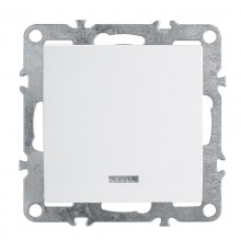 PSW10-9101-01 Выключатель 1-клавишный c индикатором (механизм), 250В, 10А, серия Эрна, белый  39309  STEKKER