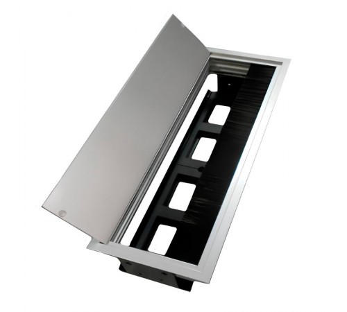 LUK/4AL Люк настольный встраиваемый на 4 поста (45х45мм) с крышкой, алюминий IP20  70044  Ecoplast