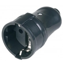 РПп10-02-Ст Розетка разборная прямая с з/к 16А черная  ERP10-16-01-K02  IEK