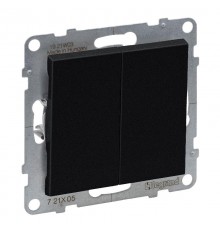 SUNO Выключатель двухклавишный 10А 250В. Безвинтовые зажимы. Цвет "Антрацит"  721405  Legrand