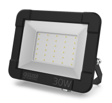 Прожектор светодиодный Gauss LED 30W 2000lm IP65 3000К черный  613527130  Gauss