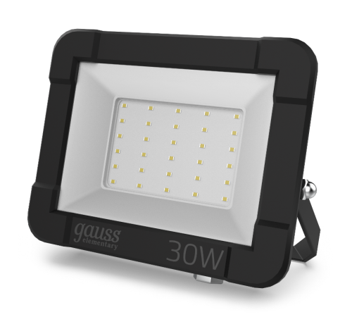 Прожектор светодиодный Gauss LED 30W 2000lm IP65 3000К черный  613527130  Gauss