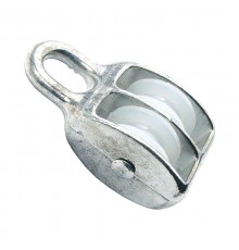 Блок для троса двойной оцинк. (нейлон.шкив) 50мм (1 шт) - ярлык ( 0,265 кг)  112733  Tech-KREP