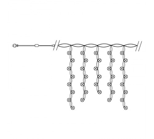 Гирлянда - бахрома  CL22  200 диодов  2700K, IP44 4,5м + 3м  32343  FERON
