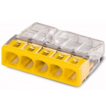 Клемма с пастой 5-проводная 0.5-2.5мм2 одножильный желтый (уп/100шт)  2273-245  WAGO