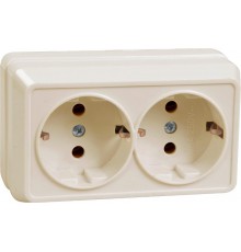 ОКТАВА кремовый Розетка 2-местная О/У с/з 16А РС22-3-ОКм  ERO21-K33-16-DC  GENERICA