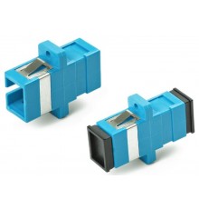 Адаптер проходной оптический FA-P11Z-SC/SC-N/BK-BL SC-SC, SM, simplex, корпус пластиковый, синий, черные колпачки  243946  Hyperline