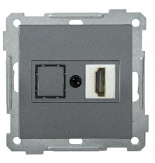 BOLERO антрацит Розетка HDMI РHDMI-0-Б  EHB10-K95  IEK