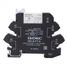 Реле интерфейсное, 1CO, ком. ток 6А, AgSnO2, напряжение 230V AC/DC, push-in клеммы.  IRK-230UC-1CO-PT  DKC