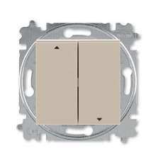 ABB Levit Кофе макиато / белый Выключатель жалюзи 2-кл. без фиксации клавиш  3559H-A88445 18W  2CHH598845A6018  ABB