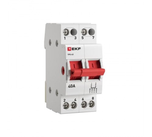 Трехпозиционный переключатель ТПС-63 2P 40А  TPS240  EKF