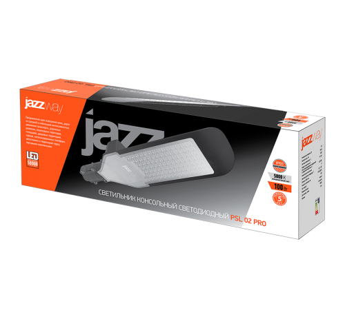 Светильник светодиодный консольный уличный ДКУ PSL 02 PRO 100w 5000K IP65 BL 85-265V (5лет гар)  .5019973  Jazzway