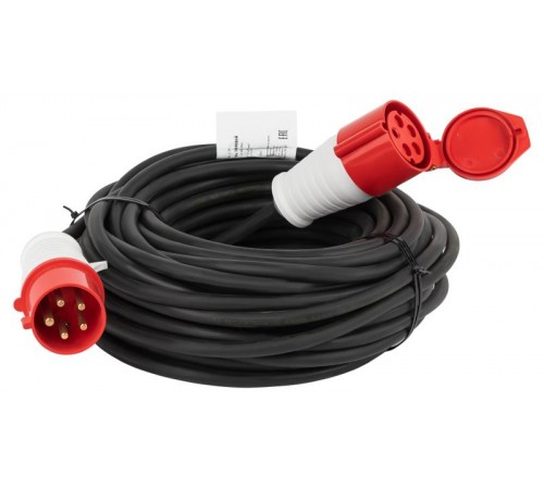 Удлинитель силовой IND380-U-1e-5x2,5-10m-IP44 на 380В в бухте 1 розетка CEE 5P 10м КГ 5х2,5 32A IP44  Б0057293  ЭРА