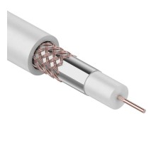 Кабель RG-59U+Cu, (64%), 75 Ом, 100м., белый  01-2641  REXANT