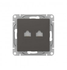 Механизм розетки RJ45 - 2шт, (cat5), мокко Эпика  UP1-SOM-2RJ45-5 EKF