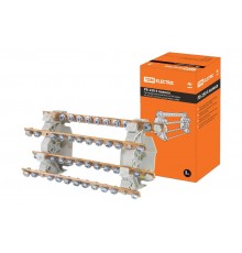 Блок распределительный на DIN-рейку РБ-250 4П 250А (4 шины 10xM6+1хM8)  SQ0823-0009  TDM