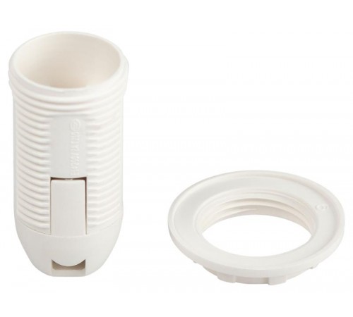 Патрон  Е14 с кольцом пластик белый без наклейки групповая упаковка 50 шт  Б0069200  ЭРА