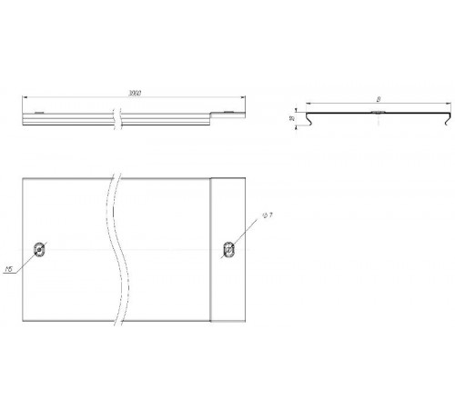 Крышка на лоток осн.500х3000-0,7 мм  k50010  EKF