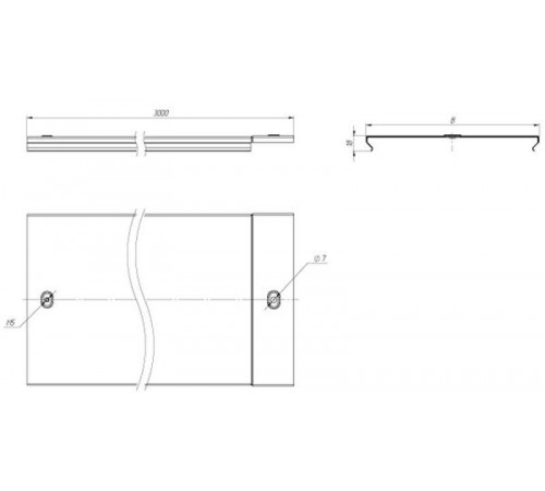 Крышка на лоток осн.500х3000-0,7 мм  k50010  EKF
