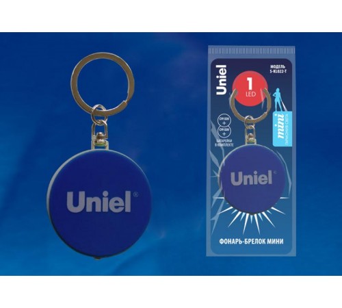 Фонарь-брелок Стандарт S-KL022-T BLUE   1LED. 2*CR1220 н/к. Пластик. Синий  UL-00004097  Uniel