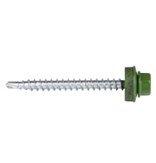 Саморез КР св. 4,8х51 RAL-6002 (зелёный) (200 шт) - ведро ( 1,462 кг)  103179  Tech-KREP