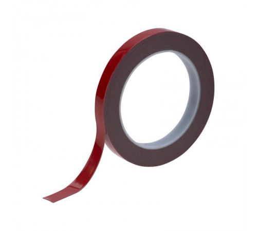 Двухсторонний скотч , серый, на HBA акриловой основе, 12 мм, ролик 5 м  09-6012  REXANT