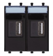 USB зарядное устройство "Черный квадрат", "Avanti", 2.1А, 2 мод.  4402542  DKC