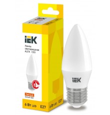 Лампа светодиодная  ALFA C35 свеча 6Вт 230В 3000К E27  LLA-C35-6-230-30-E27  IEK