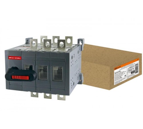 Рубильник ВНК-35-1 3П 200А реверсивный с установленной фронтальной ручкой управления  SQ0744-0402  TDM