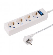 Сетевой фильтр STANDARD 4 гнезда, 3 м, 3х0.75 кв.мм, с/з, белый  11-7229  PROconnect