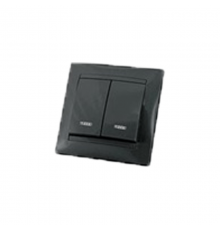 Выключатель 2 кл. с подсветкой 10А графит "Лама"  SQ1815-0605  TDM