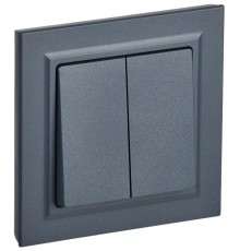 BRITE Выключатель 2-клавишный 10А в сборе ВСР10-2-0-БрМ маренго  BR-V20-0-10-K35-F  IEK