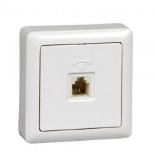 Хит Белый О/У без изолирующей пластины  Розетка телефонная RJ11 (160В, 1А)  RT-4A3-B  SE