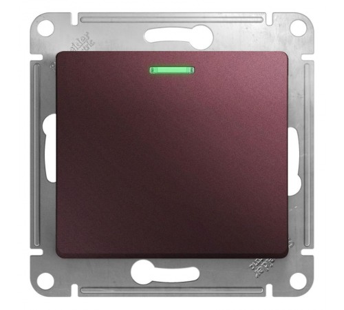 Glossa Баклажановый Выключатель 1-клавишный с подсветкой, сх.1а, 10AX  GSL001113  SE