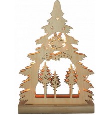 Фигура световая  деревянная "Елка цветная на батарейках" LT081 , 7 диодов , 22,5*4,5*32 см, IP20  26829  Feron