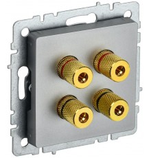 BRITE АудиоРозетка 4-местная РА10-БрС сталь  BR-S40-K46  IEK