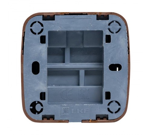 Выключатель 1-клавишный ОП Минск 10А тёмное дерево EKF  EGV10-021-40  EKF