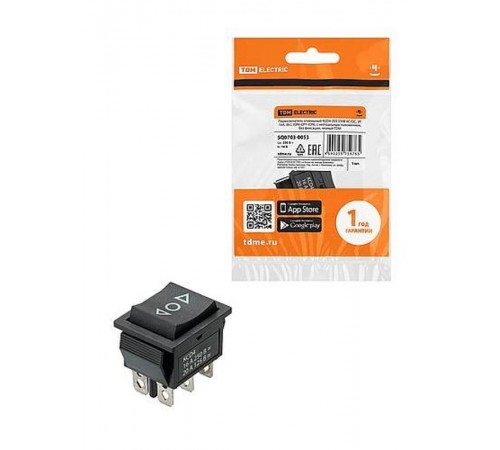 KCD4-203 250В AC/DC, 2P, 16А, (6с), (ON)-OFF-(ON) с нейтралью, без фиксации, черный  SQ0703-0053  TDM