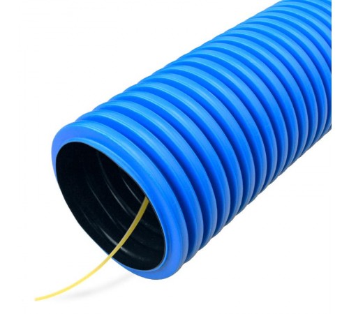 Труба гофрированная двустенная ПНД  гибкая тип 1250 (SN26) с/з синяя d110 мм (50 м/уп)  PR15.01023  Промрукав