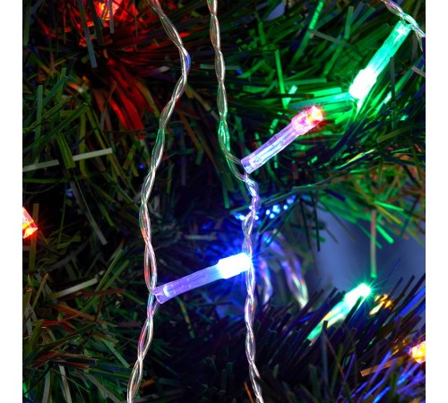 Гирлянда елочная  140 диодов  мульти, CL90  7 веток (2м) + 1.5м зеленый шнур, IP20  32370  FERON