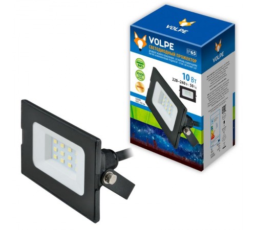Прожектор светодиодный ULF-Q513 10W/BLUE IP65 220-240В BLACK  10вт, синий свет, черный  UL-00005812  Volpe
