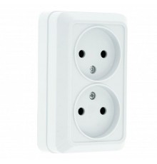 Рим Розетка 2-местная 10А без заземления керам. белая EKF PROximaENR10-102-10CEKF