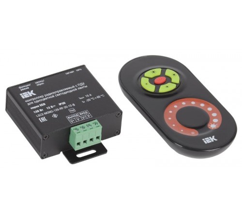 Контроллер с ПДУ радио MONO 1 канал 12В 10А 120Вт черный  LSC1-MONO-120-RF-20-12-B  IEK