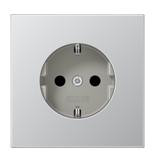 Штепсельная розетка SCHUKO 16А / 250В, пружинные зажимы; металл; алюминий; Aluminium  AL1520  Jung