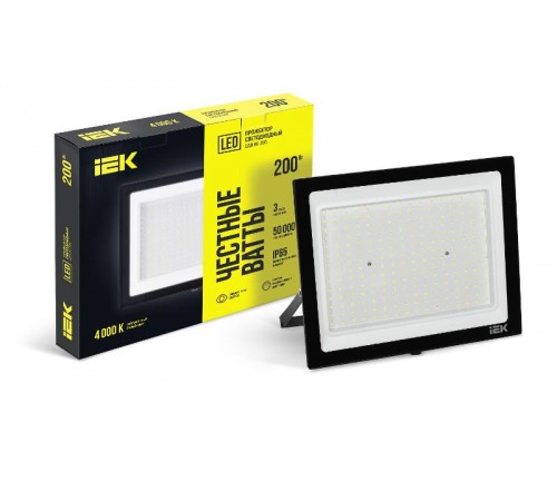 Прожектор светодиодный СДО 06-200 IP65 4000К черный  LPDO601-200-40-K02  IEK